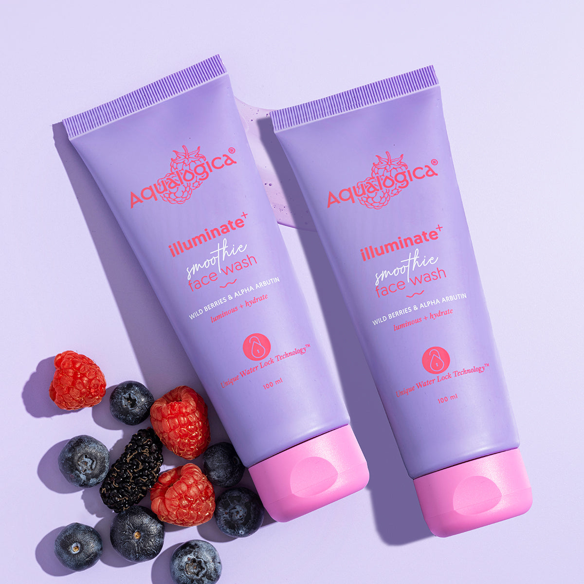 IIIuminate+ Smoothie Face Wash with Wild Berries & Alpha Arbutin for Luminous Glow - 100ml (Pack of 2)