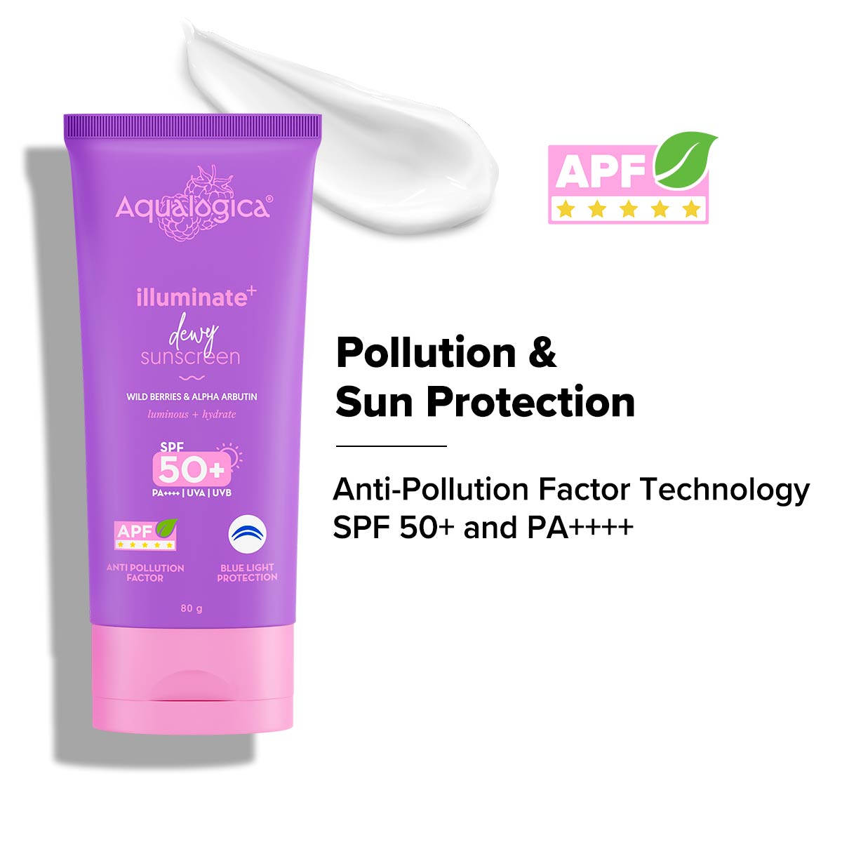 Illuminate+ Dewy Sunscreen SPF 50+ PA++++ with Wild Berries & Alpha Arbutin - 80 g