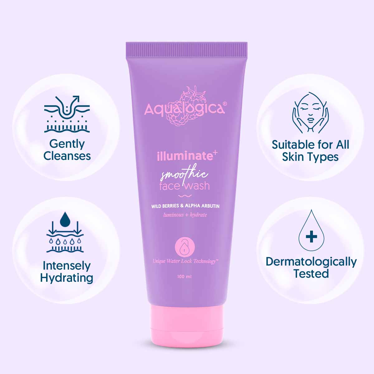 IIIuminate+ Smoothie Face Wash with Wild Berries & Alpha Arbutin for Luminous Glow - 100ml (Pack of 2)