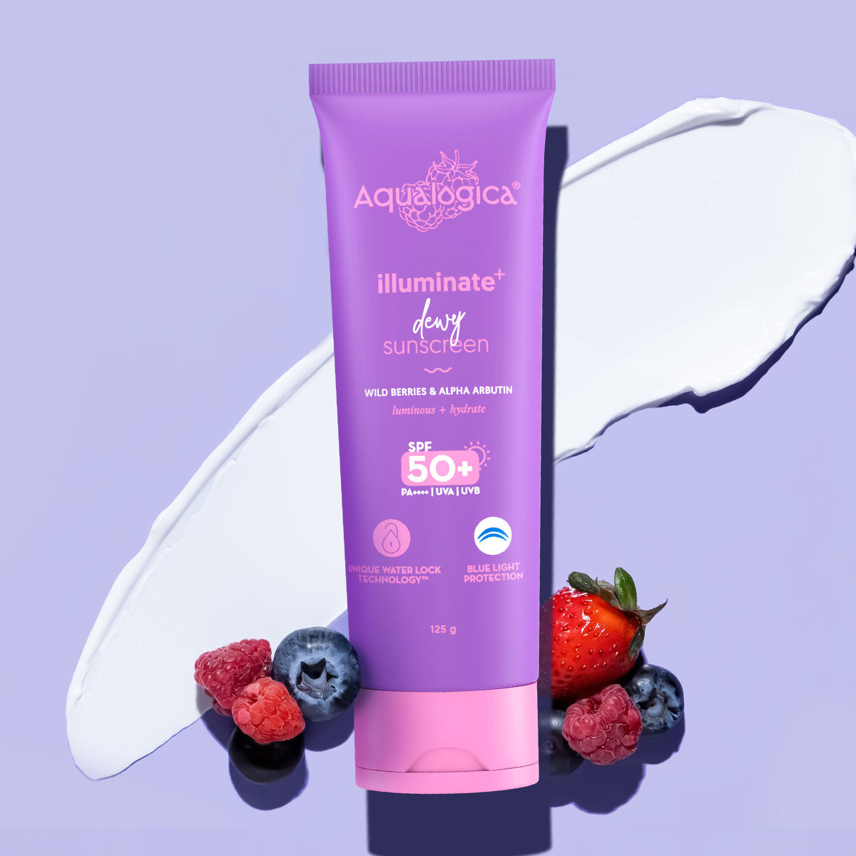 Illuminate+ Dewy Sunscreen SPF 50+ PA++++ with Wild Berries & Alpha Arbutin - 125 g