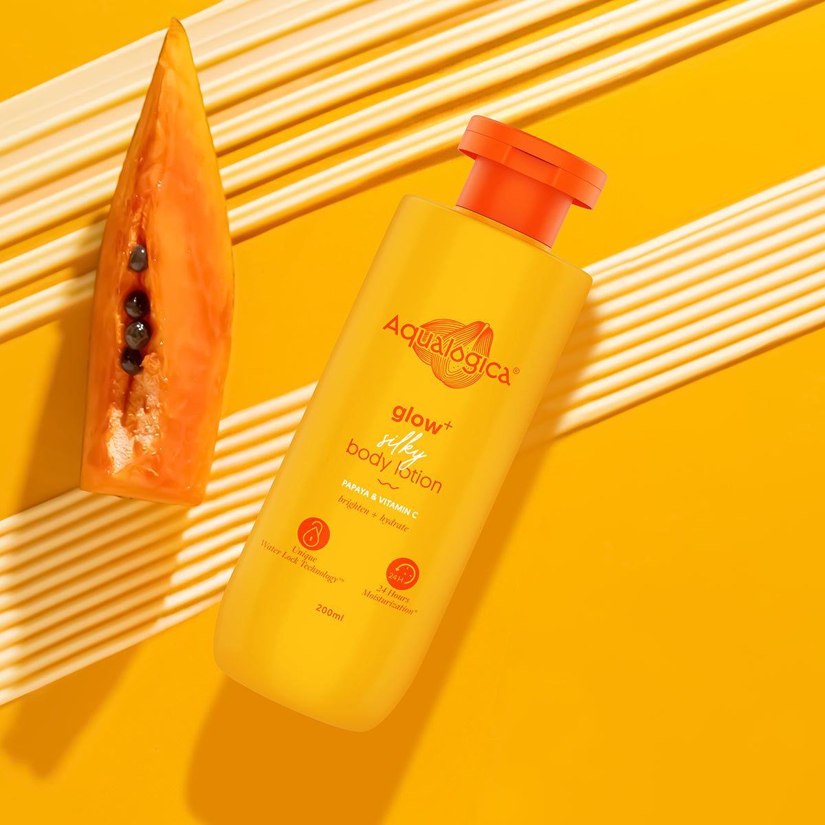 Glow+ Silky Body Lotion for 24-Hour Moisturization with Papaya & Vitamin C- 200 ml