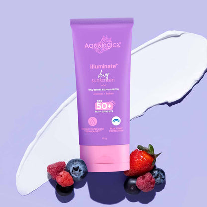 Illuminate+ Dewy Sunscreen SPF 50+ PA++++  with Wild Berries & Alpha Arbutin -  80 g (Pack of 2)