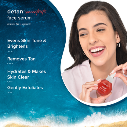 Detan+ Concentrate Face Serum with Cherry Tomato & Glycolic Acid for Tan Removal - 30ml