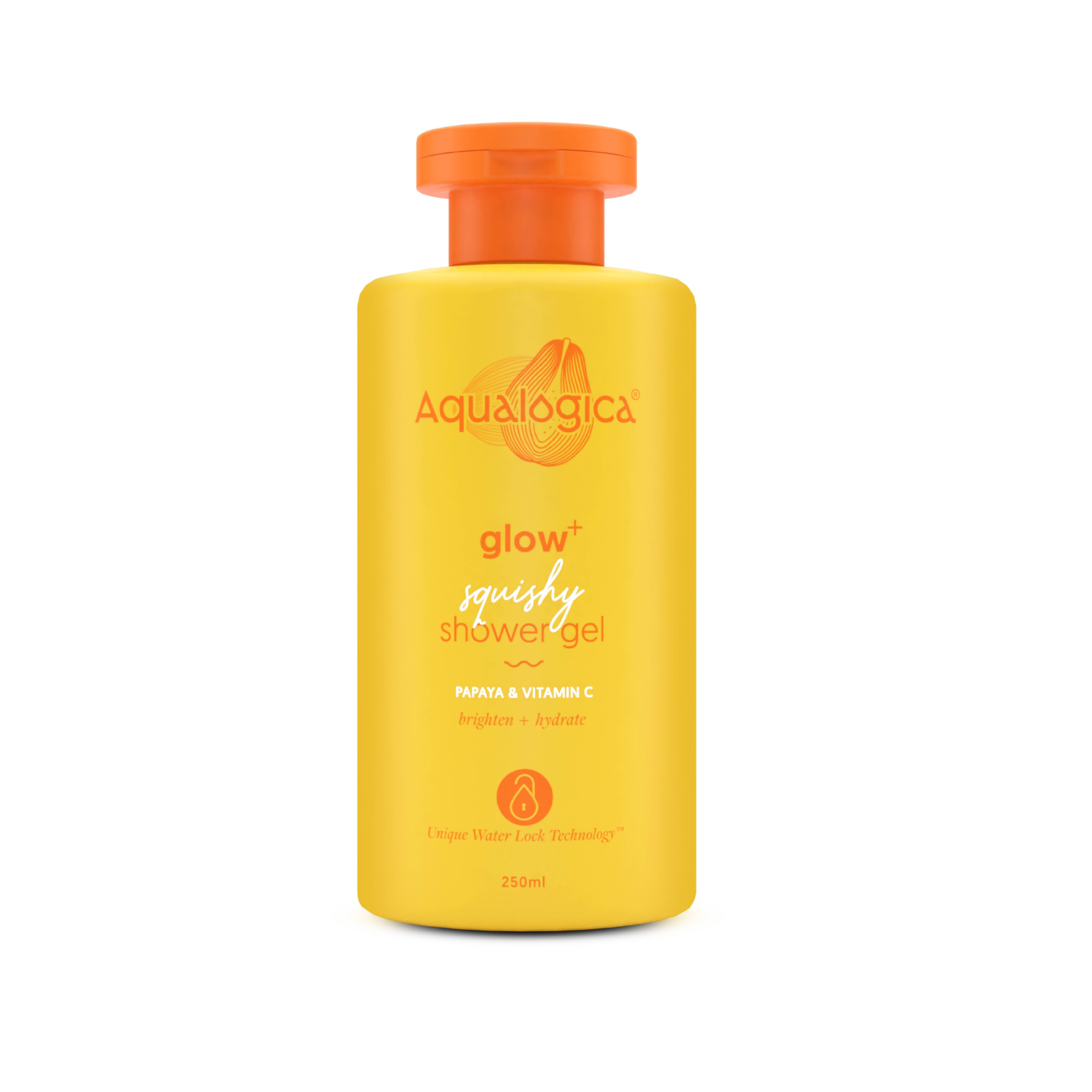 Glow+ Squishy Shower Gel with Papaya & Vitamin C for Glowing Skin - 250ml