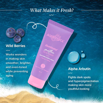 IIIuminate+ Smoothie Face Wash with Wild Berries & Alpha Arbutin for Luminous Glow - 100ml