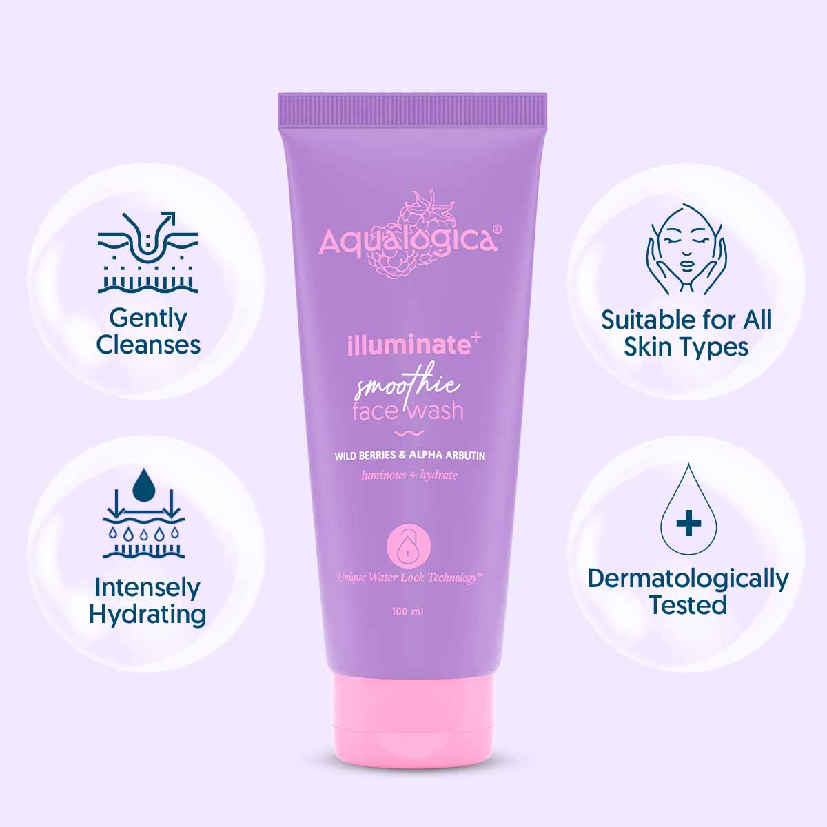 IIIuminate+ Smoothie Face Wash with Wild Berries & Alpha Arbutin for Luminous Glow - 100ml
