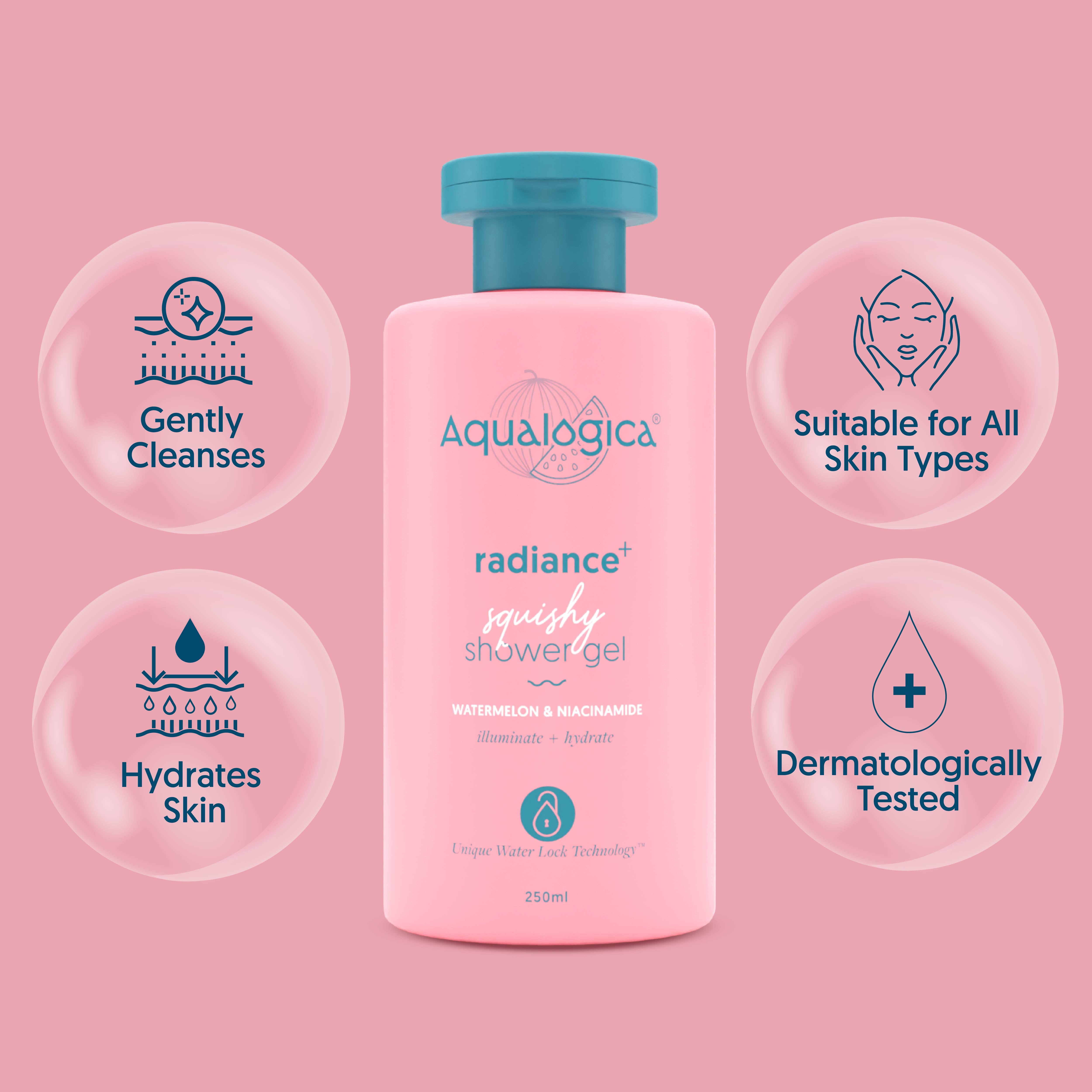 Radiance+ Squishy Shower Gel with Watermelon & Niacinamide for Radiant Skin - 250ml
